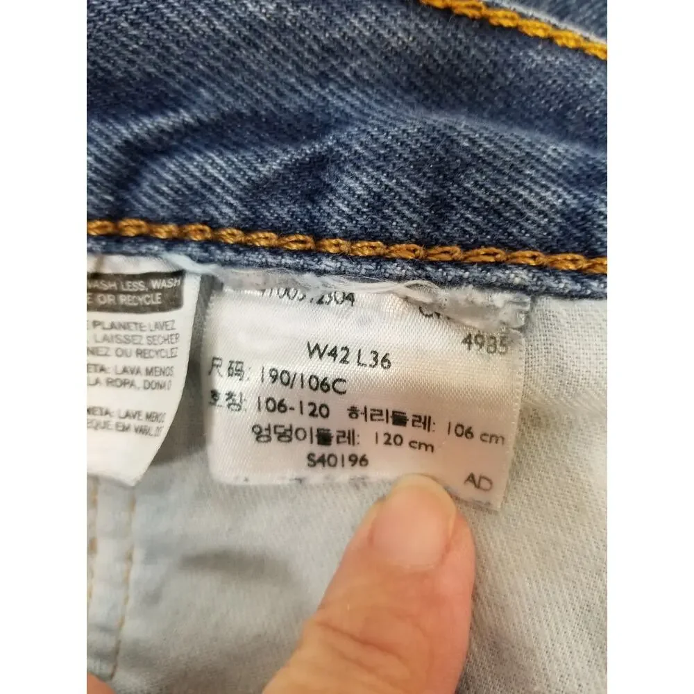 Levi's Men's 501 Jeans Button Fly Denim Blue 42 X 33